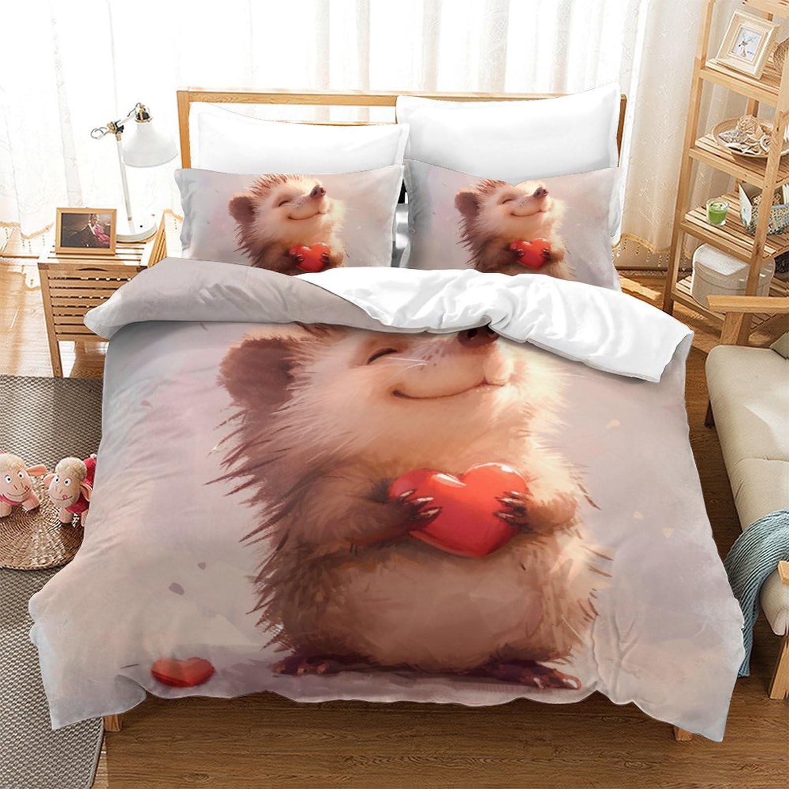 Housse de couette hérisson 3D anti-transpiration en tissu microfibre ultra doux