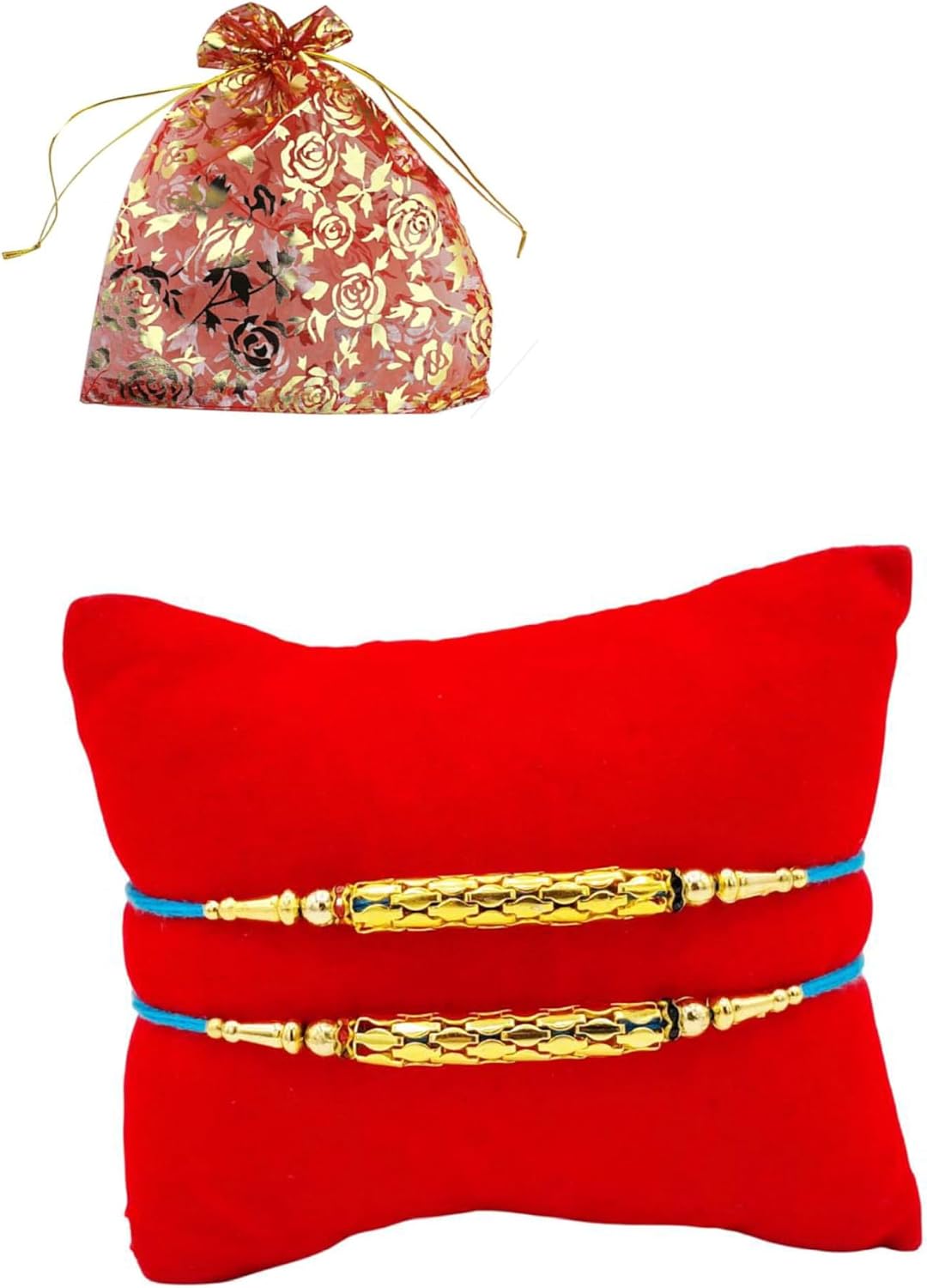 Rakhi, Bracelet Royal Golden & Multi Color beautiful bracelet, Diamond & Beads studded, Raksha Bandhan Rakhi Gift,Wrist bands for Brother, Siter and family, Set of 2