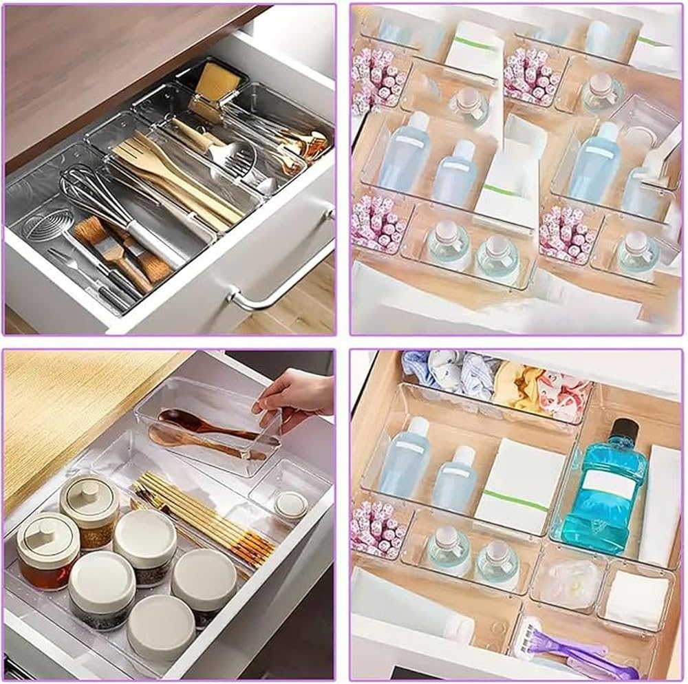 Wowbox 25 teiliges Schubladen Organizer Set, transparenter Make up