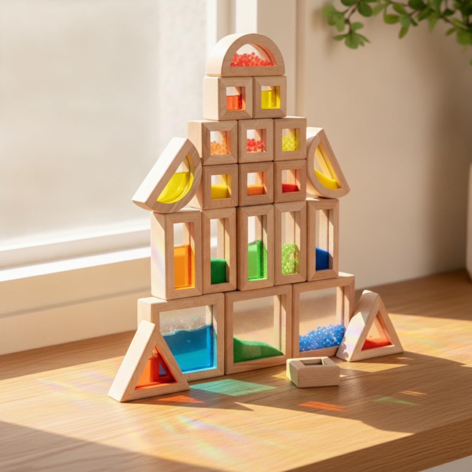 22 Stück Transparent Lichausteine SinneswahrnehmungBausteine, für Zimmer,