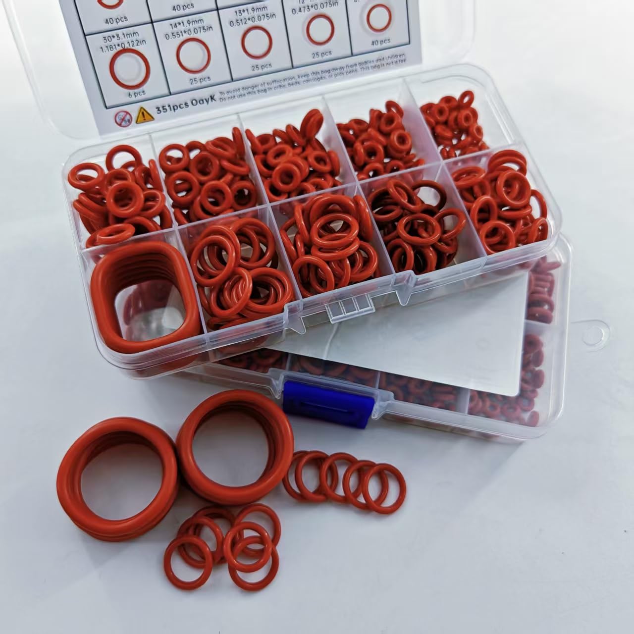 702PCS Silicone O Rings Seal Gasket Kit, Heat Resistant Oil Resistant Rubber Sealing Rings for Car Automotive Water Pipe Repair