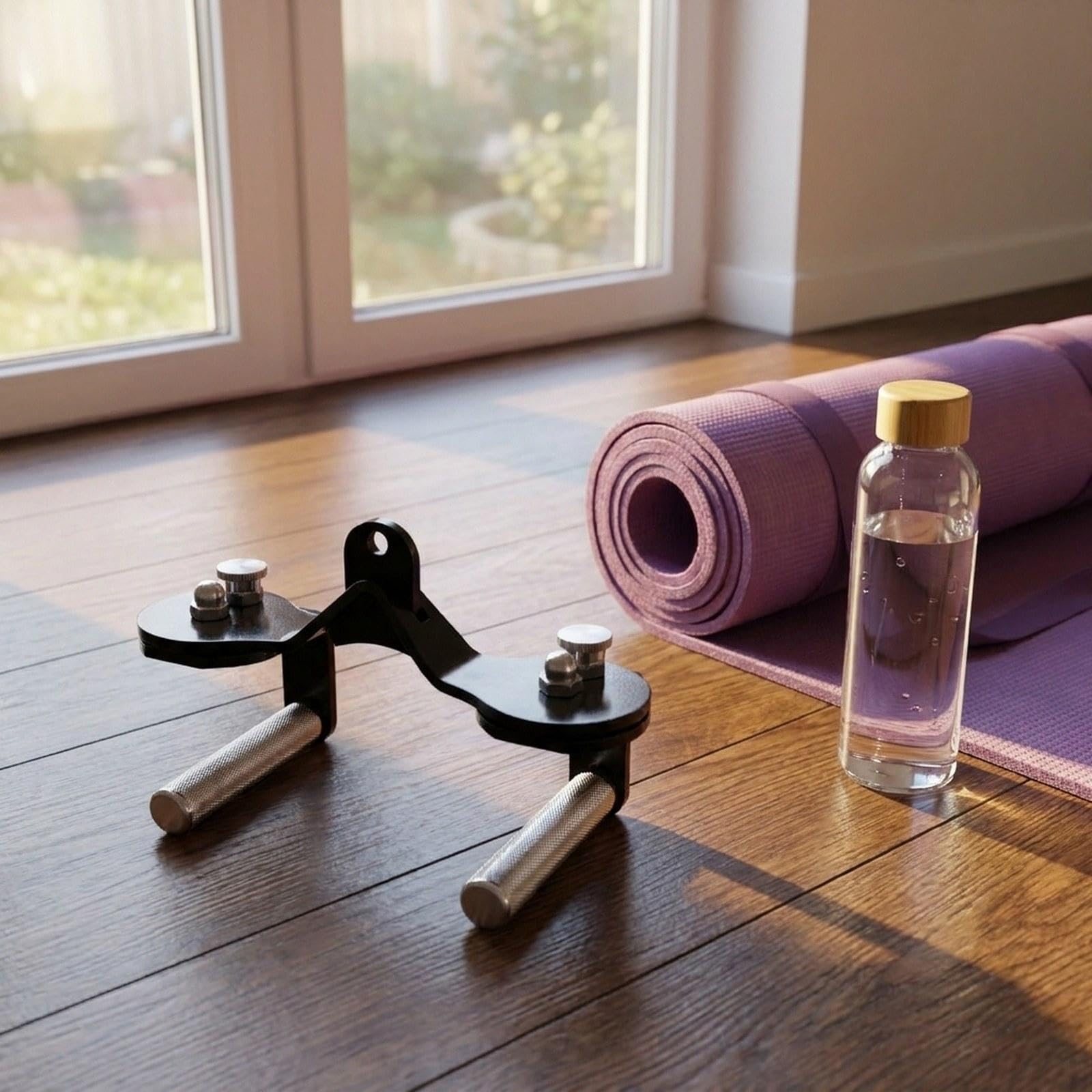 3 Piezas Mango Ajustable de Gimnasio con Agarre Ergonómico Antideslizante Placa de Refuerzo Accesorios para Espalda y Tríceps Adecuado para