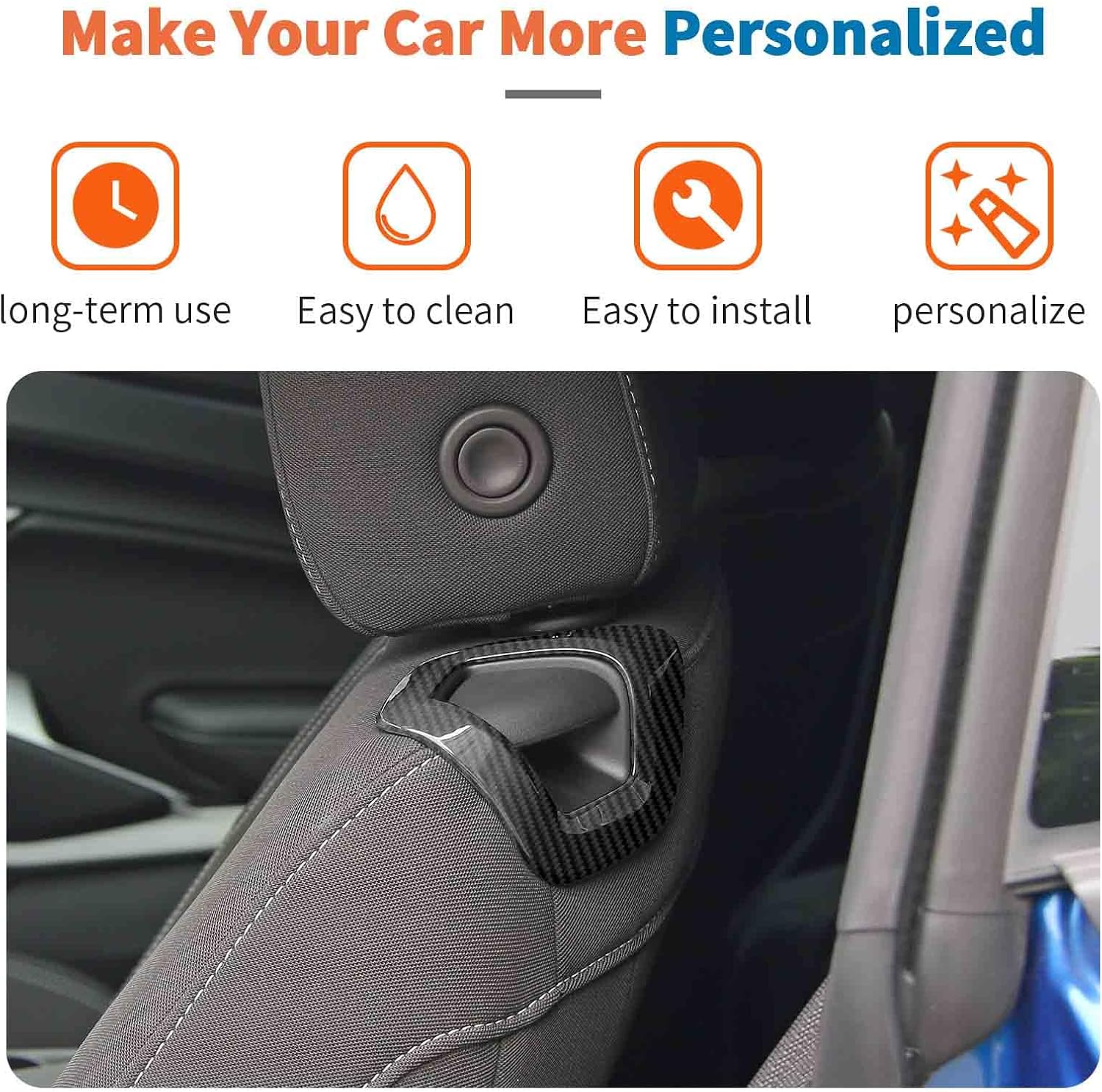 JeCar 12pcs Carbon Fiber Interior Trim Kit Compatible with 2017-2023 Chevy Camaro Interior Accessories