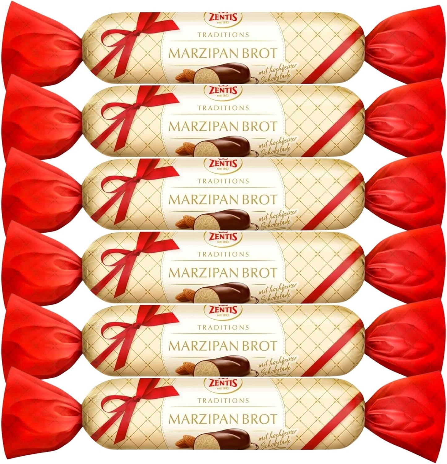 Marzipan Bundle Consisting of Zentis Chocolate Marzipan Bar 100g (6 Pack)