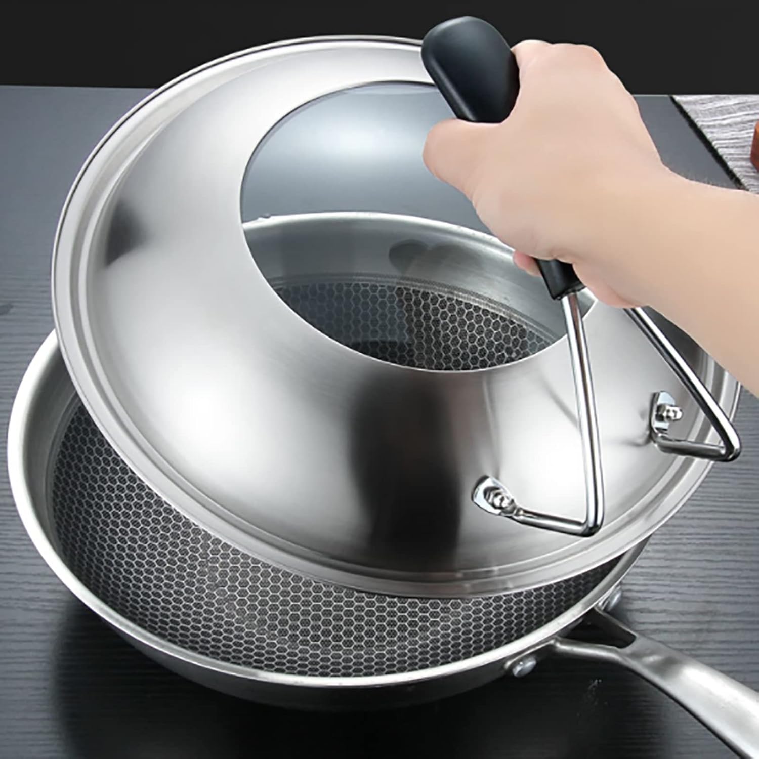 Frying Pan Lid/Saucepan Lid/Wok Lid，Tempered Glass Visible Cooking Pot，Cookware Lid Replacement Lid for Kitchen，Cover(30-36cm) (Size : 32cm)