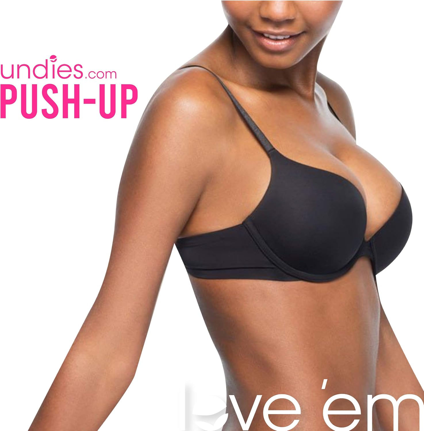 Undies.com Women's Plus Size Super Push Up Adjustable Straps Bra with Underwire