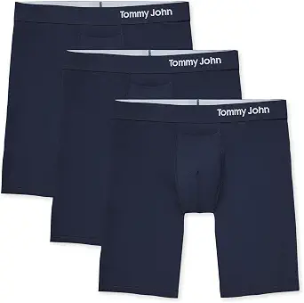 Tommy John Men’s Supima Cool Cotton Boxer Briefs with Contour Pouch and 8" Inseam