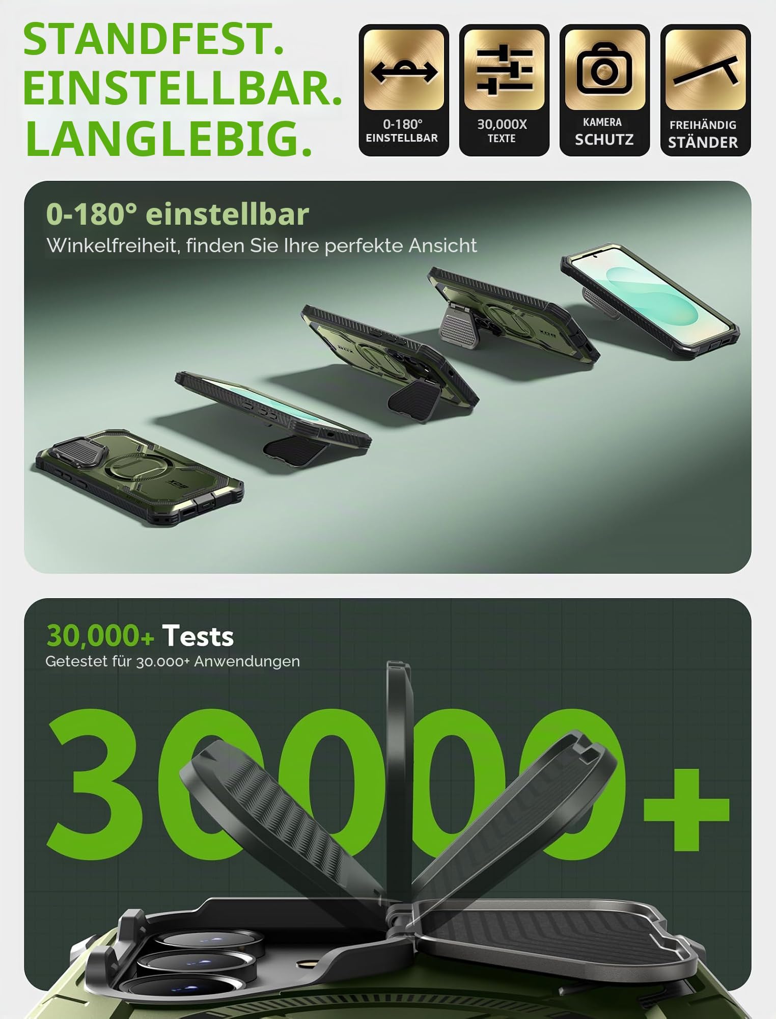 i-Blason Armorbox für Samsung Galaxy S25 Hülle Magsafe mit Kameraschutz Bumper Case 360 Grad Handyhülle Robust Schutzhülle mit Displayschutz und Ständer für Galaxy S25 2025 (Grün)