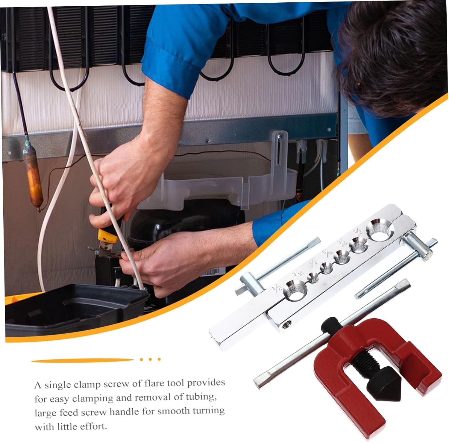Mikinona 45degree Dies Flaring Tool Heavy Duty for Refrigeration Tubes Easy Clamping Smooth for Professional Repairs