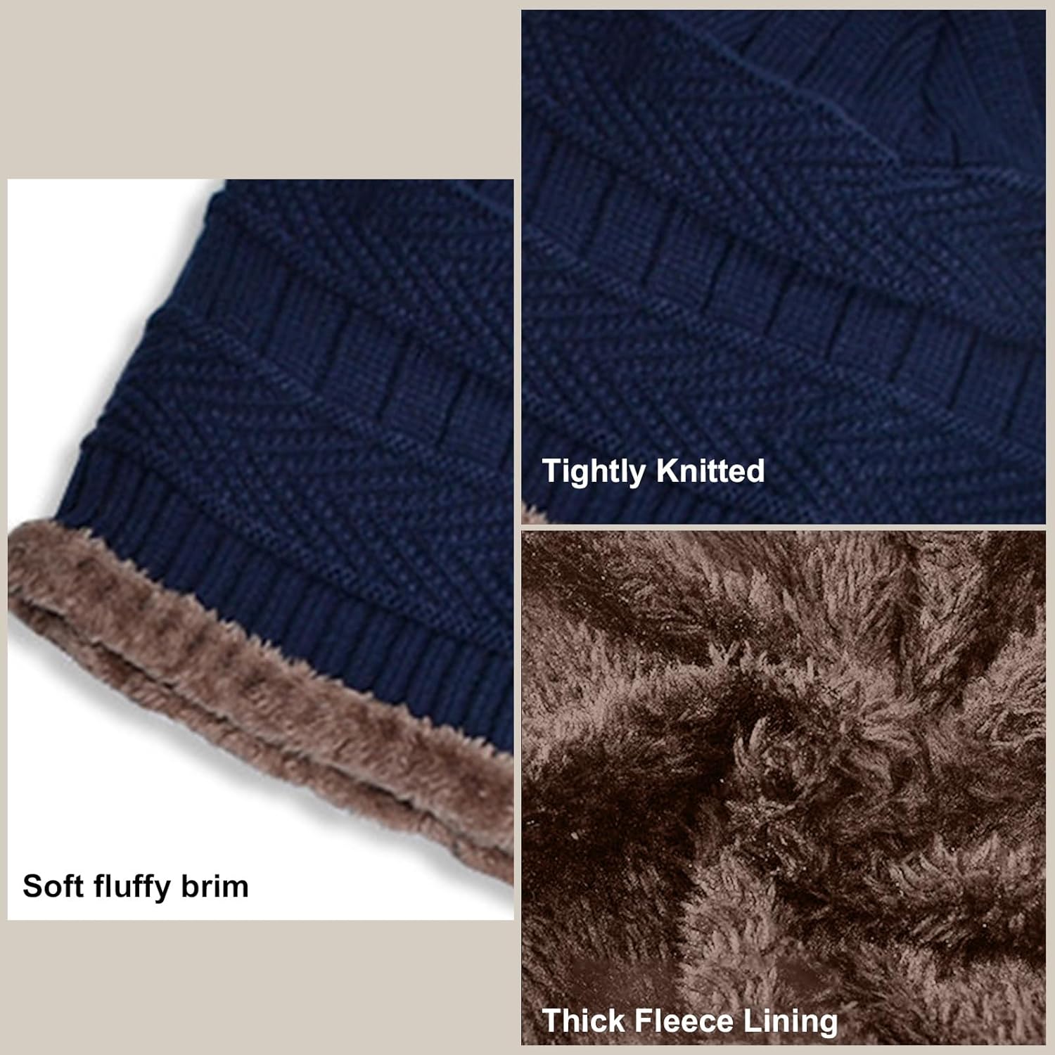 Kids Winter Hat Scarf Gloves Set, Warm Knit Beanie Cap Mitten Gloves Neck Scarves for 5-12 Years Old - Image 3