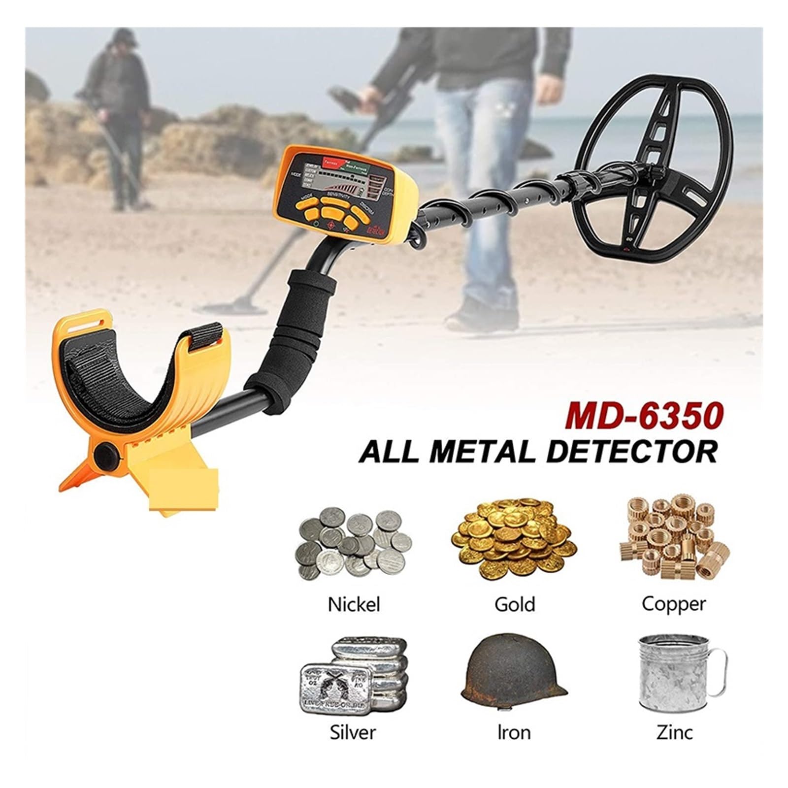 Wykrywacz metalu, MD-6350 Podziemny wykrywacz metali Gold Digger Treasure Hunter Wodoodporny
