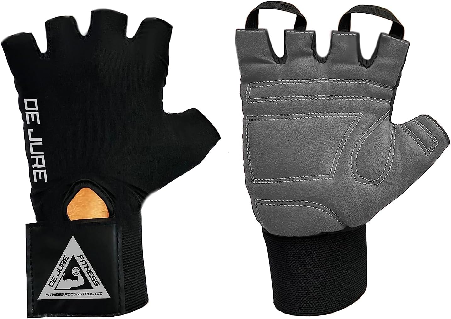 DE JURE FITNESS Wrist Wrap Support Gym Gloves for Weight Lifting,Cross-fit, Pull ups, Hand Grips & Elastic Pullover for Better Comfortable Easy Removable for Men and Women.