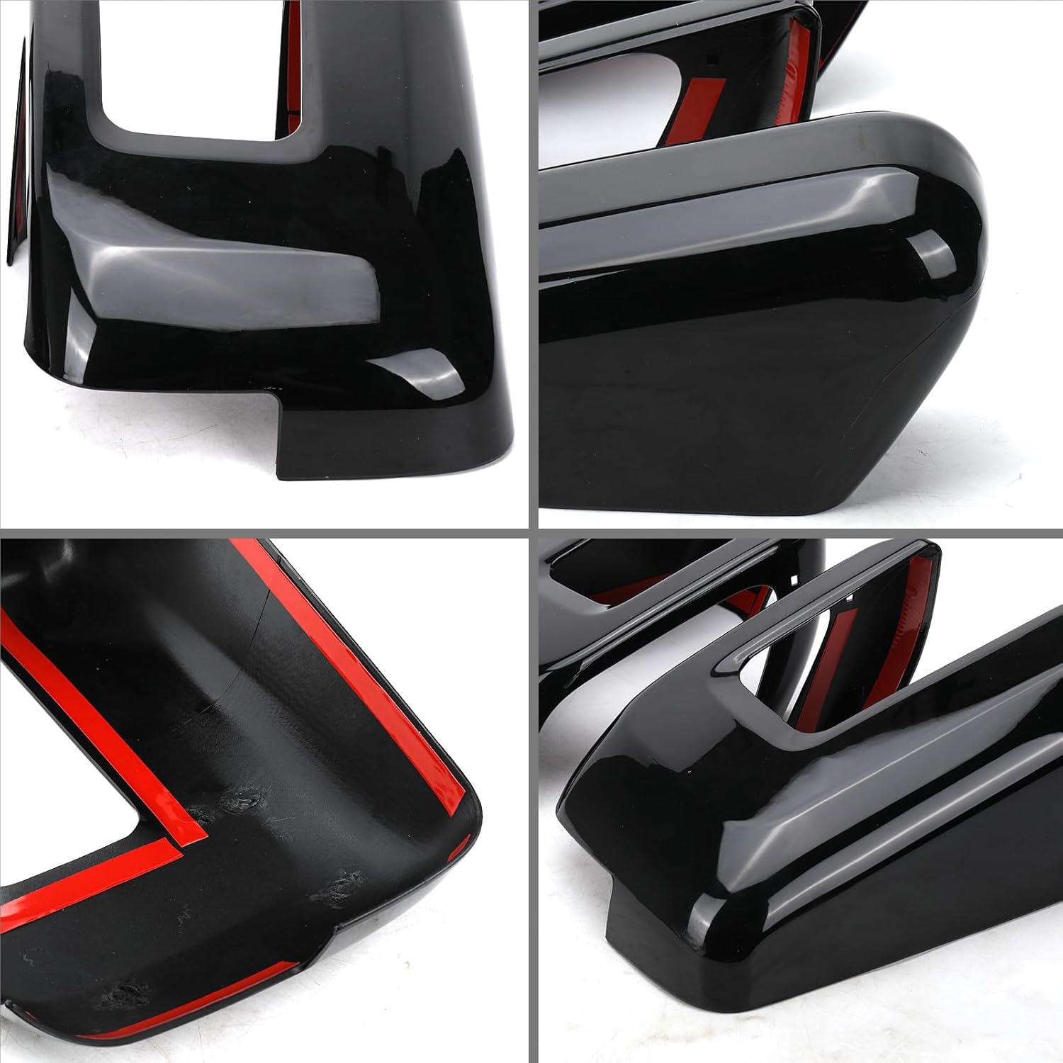 Glossy Black Side Rearview Mirror Covers Caps Decoration Compatible with 2021-2025 Ford F150, With Turn Signal Model (Black-with Cut-Out)