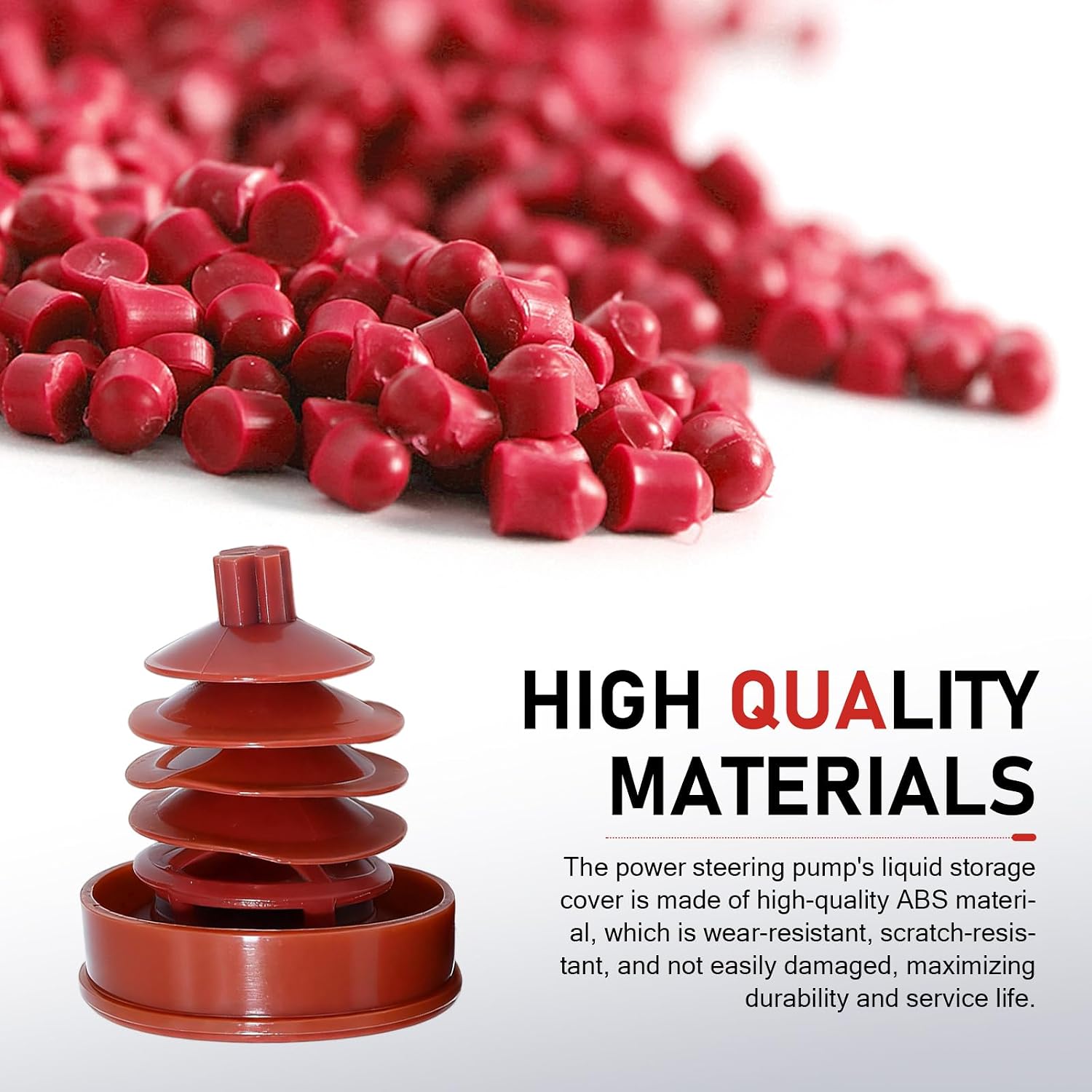 2PCS Car Hydraulic Power Steering Pump Cover, Heat-resistant Anti-aging Sealing Protective Cover, Vehicle Power Steering Pump Reservoir Cap, Compatible with Accord 53697-SB3-952 (Red)