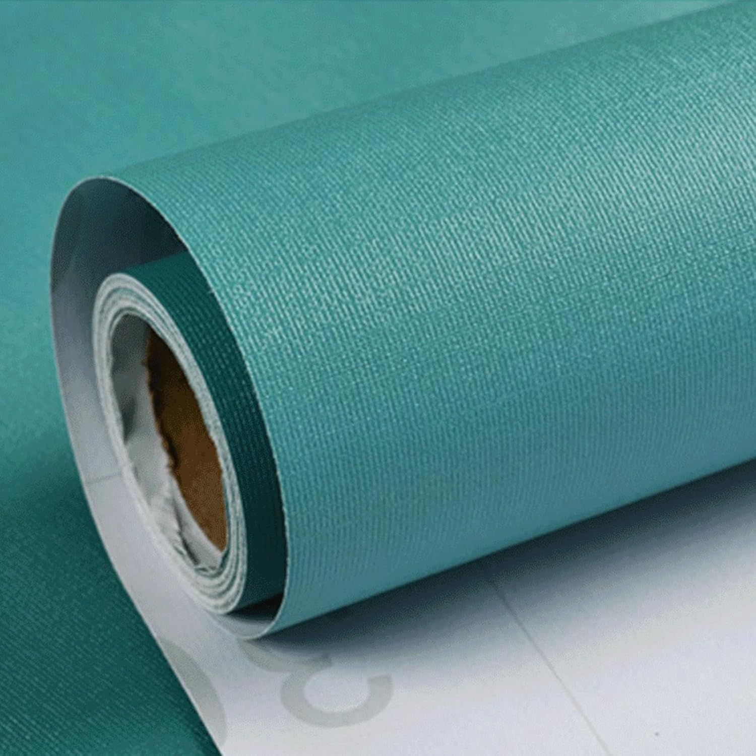 Peel-and-Stick Wallpaper, Solid Color Waterproof self-Adhesive Wallpaper, Removable for cabinets/countertops, Suitable for Bedroom Hard Decor(Cyan,Small)