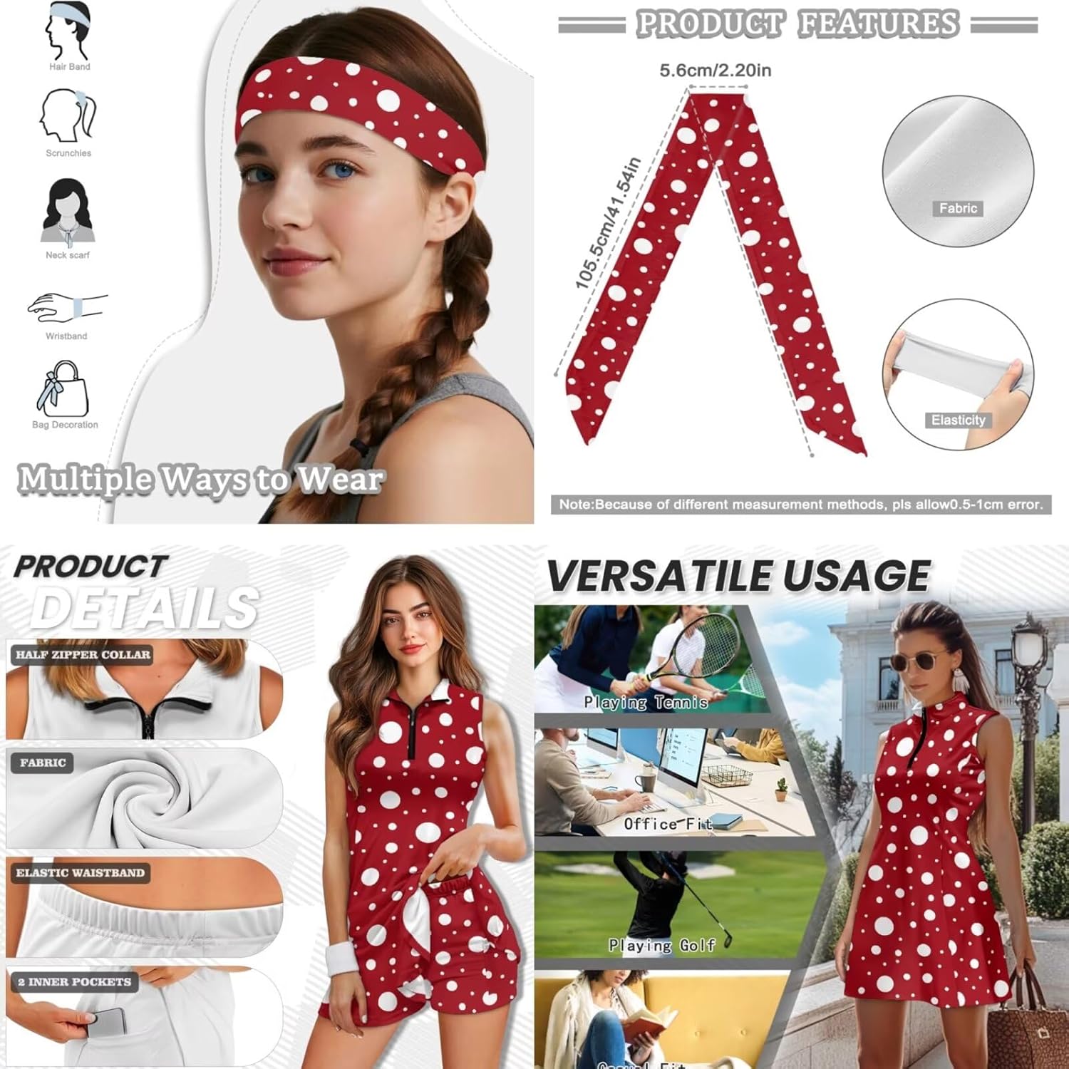 Golf Dress Tennis Outfits for Women, Tennis Golf Dresses with Built in Shorts for Athletic Outfits