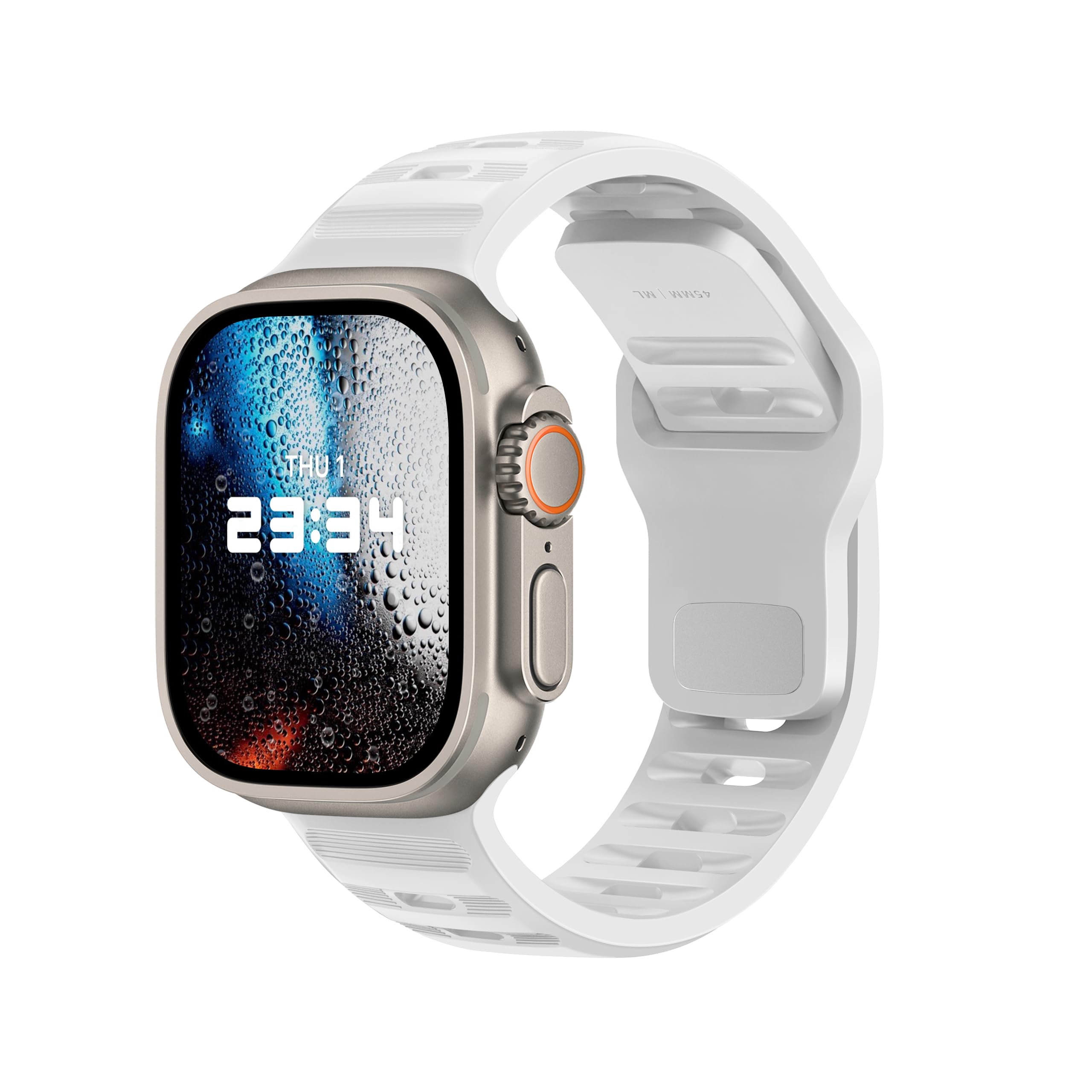 DONEGANI UC1 Cinturino per Apple Watch Ultra 2 49mm, Serie 10 46mm, 9 8 7 45mm 41mm, SE 6 5 4 44mm 40mm, 3 2 1 42mm 38mm Band Bracciale Sport Silicone, Bianco