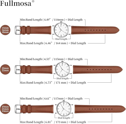 Miniatura 6 de Fullmosa Band Compatible with Samsung Galaxy Watch 4 44mm 40mmClassic 46mm 42mm (2021),20mm Quick Release Leather Watch Band Compatible for Galaxy