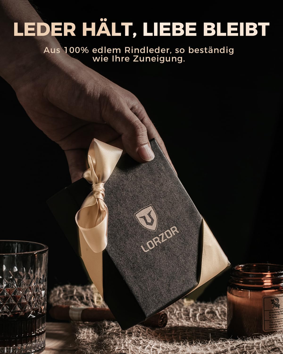 LORZOR Kartenetui mit XXL münzfach für 10+ Münzen, Slim Wallet mit Magnetischer Verschluss, Geldbörse Herren RFID Schutz, Portemonnaie Klein, Portmonee, Geldbeutel Brieftasche für 10 Karten （Braun）