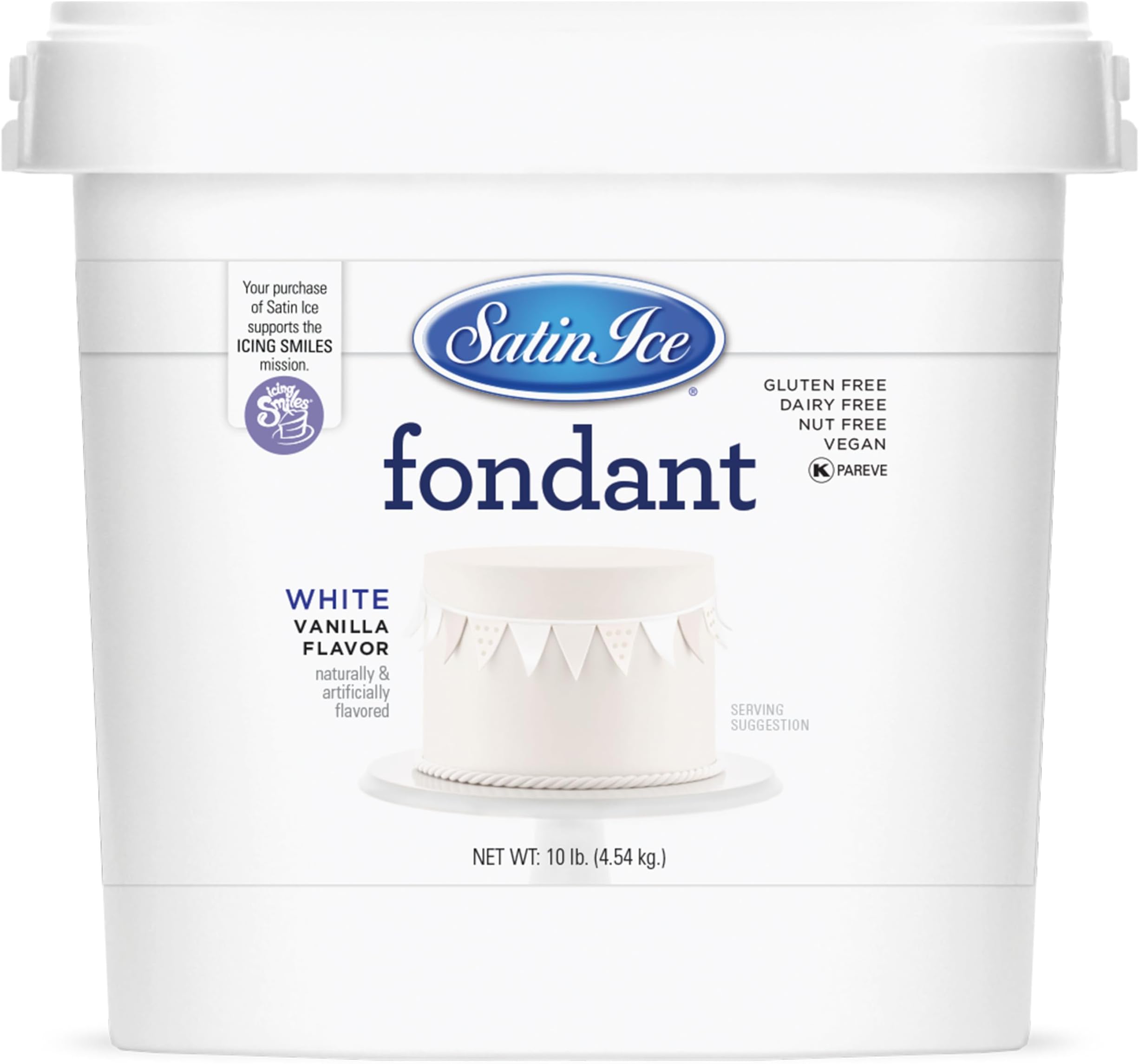 Satin Ice Fondant for Cake Decorating, White (10 Pound)