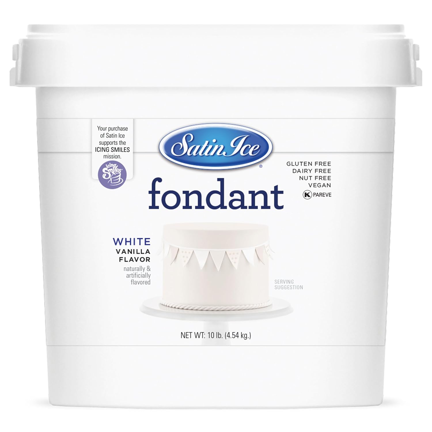 Satin Ice Fondant for Cake Decorating, White (10 Pound)
