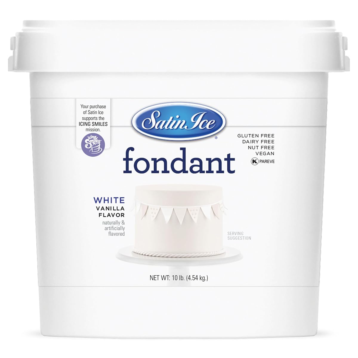 Satin Ice White Fondant, Vanilla Flavor, 10 Pound Pack
