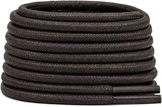 DELELE Round Cotton Waxed Shoelaces: 3.5MM Dress Shoe Laces for Boot 2 Pair | Oxford Shoestrings