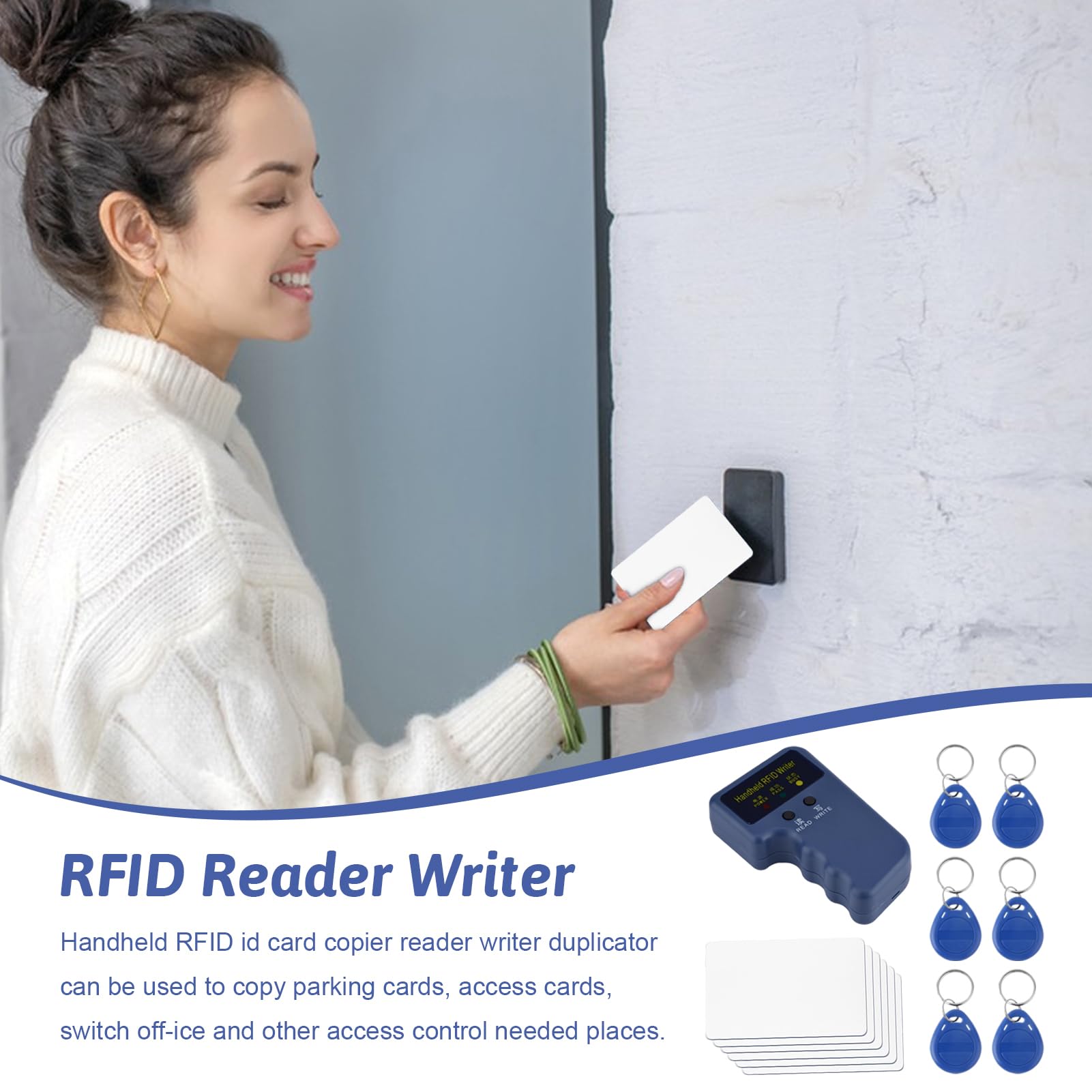 Lecteur duplicateur carte identification portable 125 kHz haute performance copieur cartes stationnement