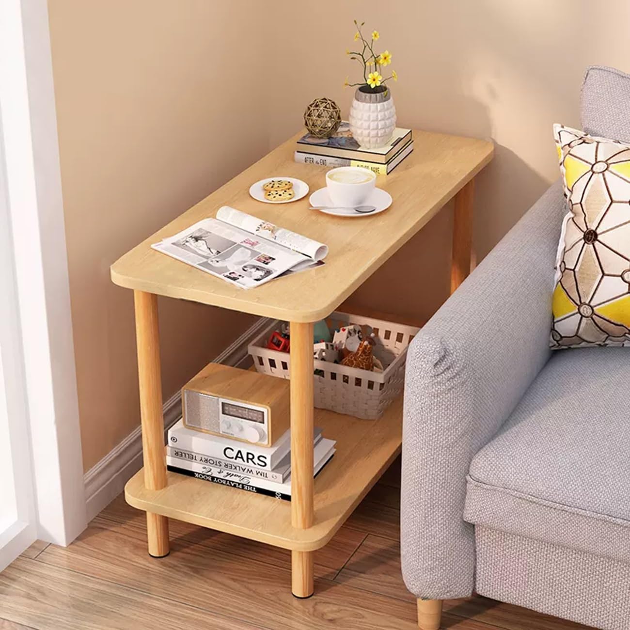 ヴィンテージ　木製サイドテーブル　扉収納付き　2 ヴィンテージ 木製サイドテーブル 扉収納付き 2 机・テーブル