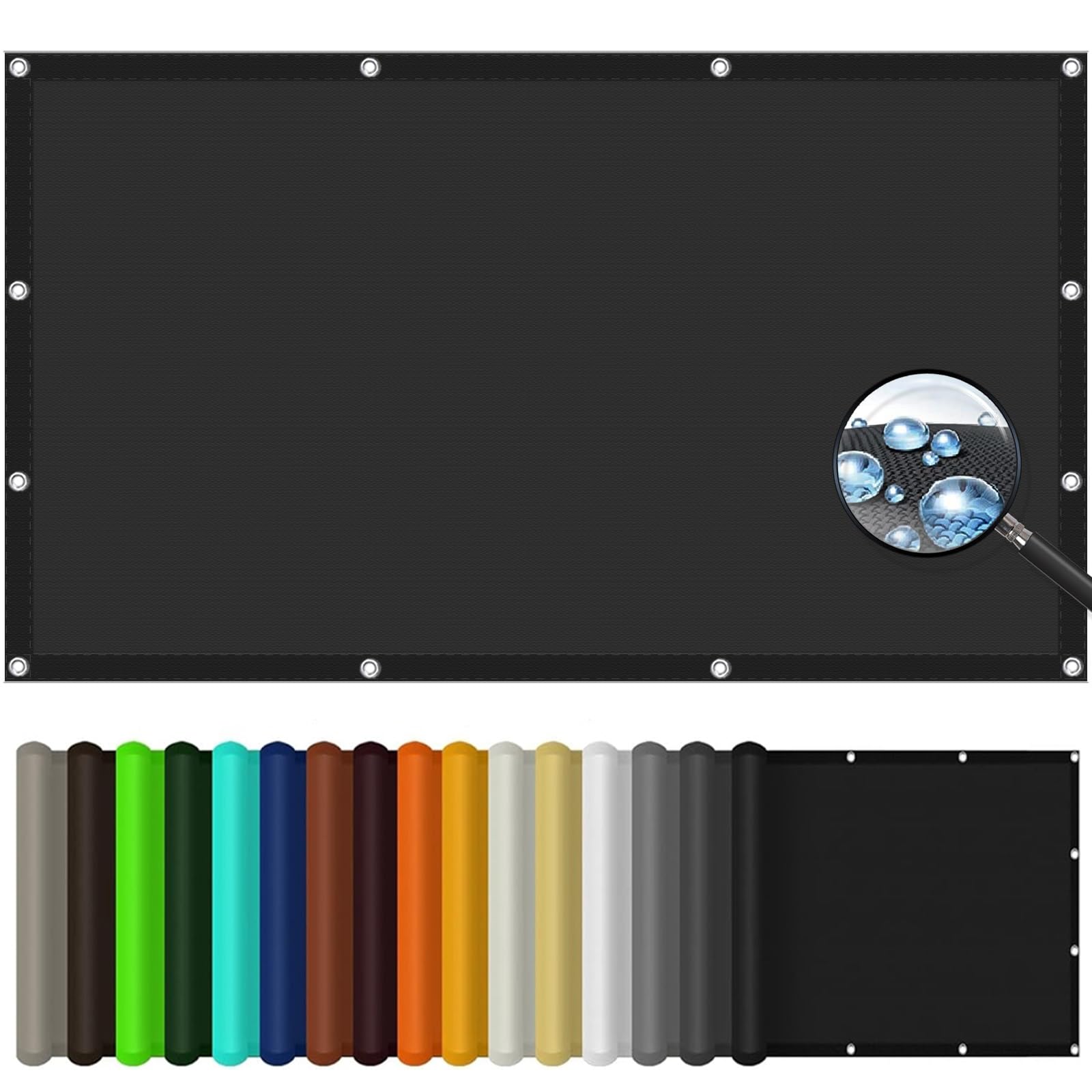 Voile d'ombrage carrée 3x4.5m noir protection UV pergola patio