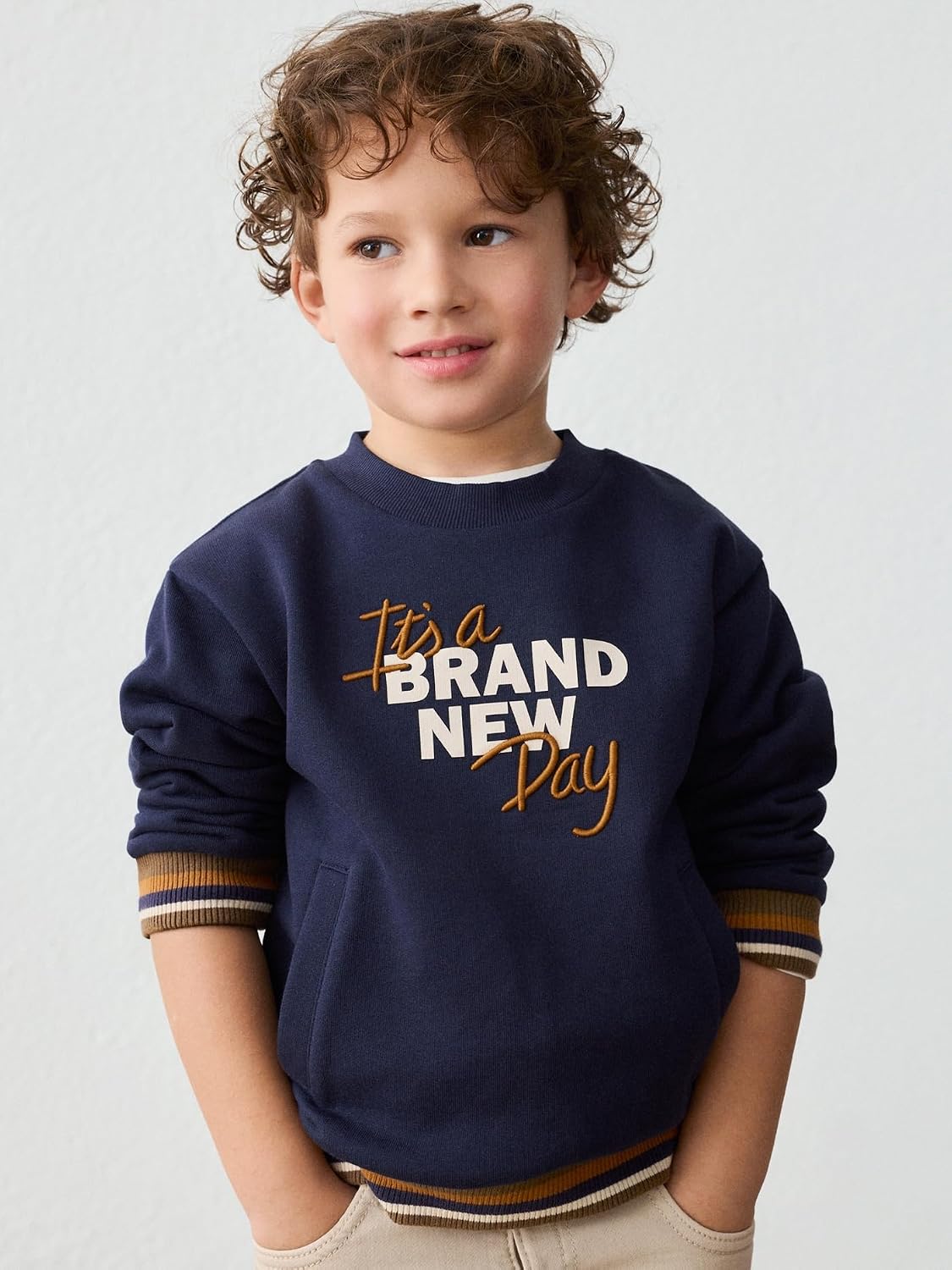 Mayoral Embroidered Pullover for Boys Ink