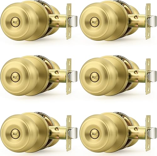 Miniatura 71 de Probrico Pomos de puerta negros, privacidad para dormitorio y baño, de interior, con bola redonda, paquete de 6