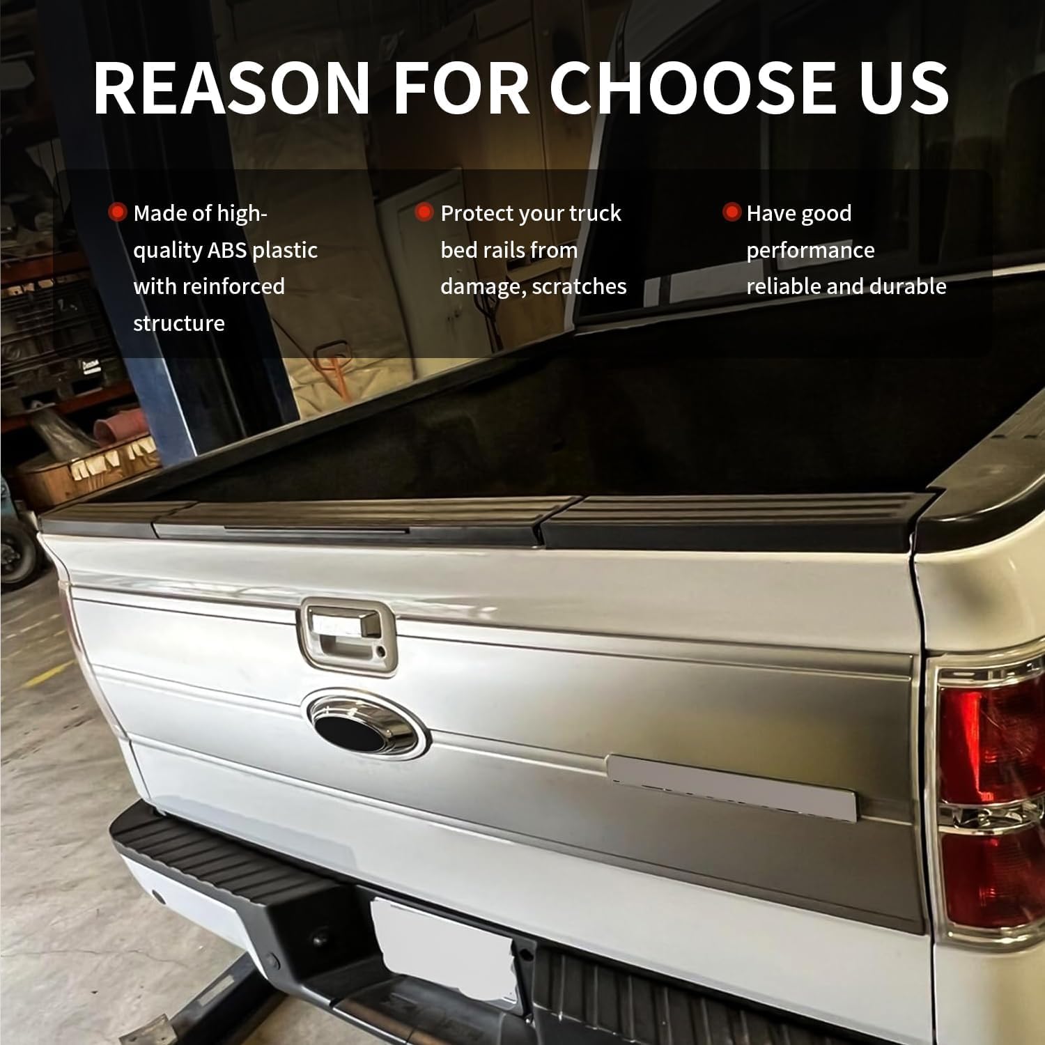 KARPAL Right + Left Flexible Step Side Tailgate Cap Molding End Cap Cover Compatible with 2009 2010 2011 2012 2013 2014 Ford F150 Black