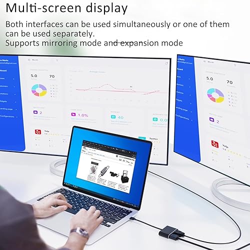 Miniatura 5 de YOIGO Adaptador USB a HDMI VGA, 1080P USB 3.02.0 a HDMI VGA, USB macho a HDMI VGA hembra compatible con Windows XP788.11011, Mac, dispositivos