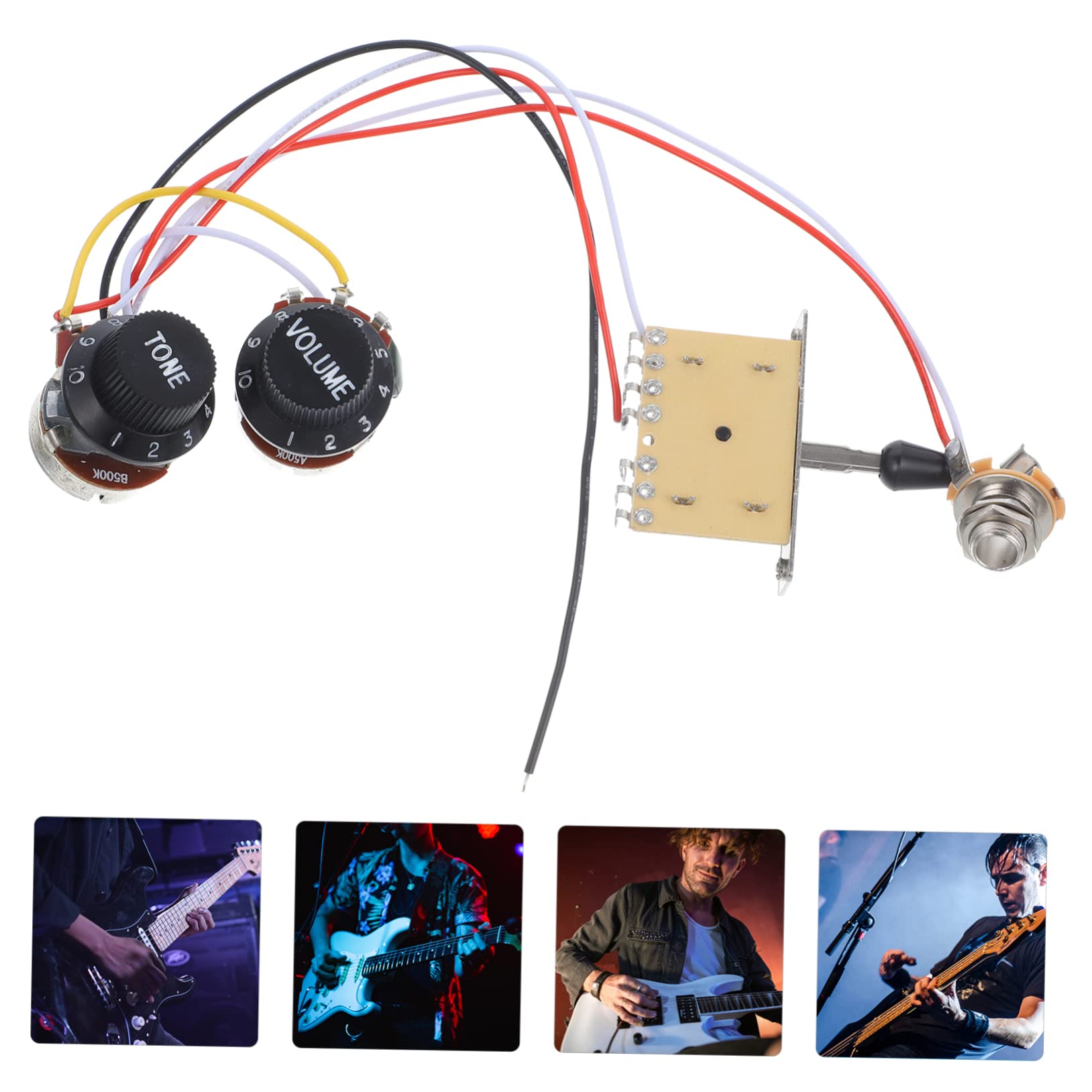 ifundom 4sätze Guitar Wiring Mit Und Potentiometern Einfacher Einbau Für Elektrische Gitarren Schalter Und Knöpfen Ersatzteil Für Musiker Und -enthusiasten