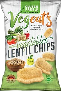Vegeats Lentil Chips – Vegetables 50g | Oven-Baked, Gluten-Free, (Pack of 4), 5.5g Protein, 3.2g Fiber, Vegan, Gluten-Free, Crunchy, Plant Protein Snacks (4 pack of 50g)