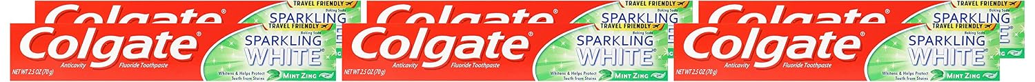 Best Deal Product Colgate Sparkling White Gel Toothpaste, Mint Zing, 2.5 Ounce (Pack of 6)