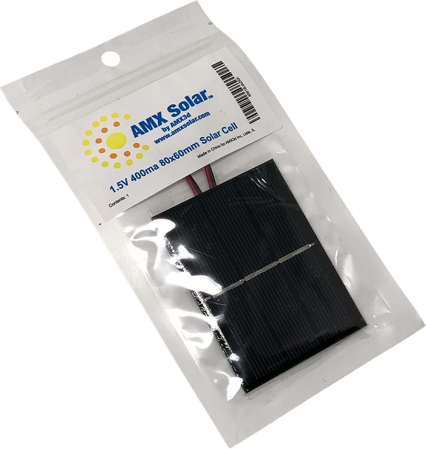 AMX3d Micro Mini Solar Cells Multipack– 1.5V 400mA Compact 80 x 60mm Solar Panels – Power Home DIY Projects, Toys & Chargers (2)