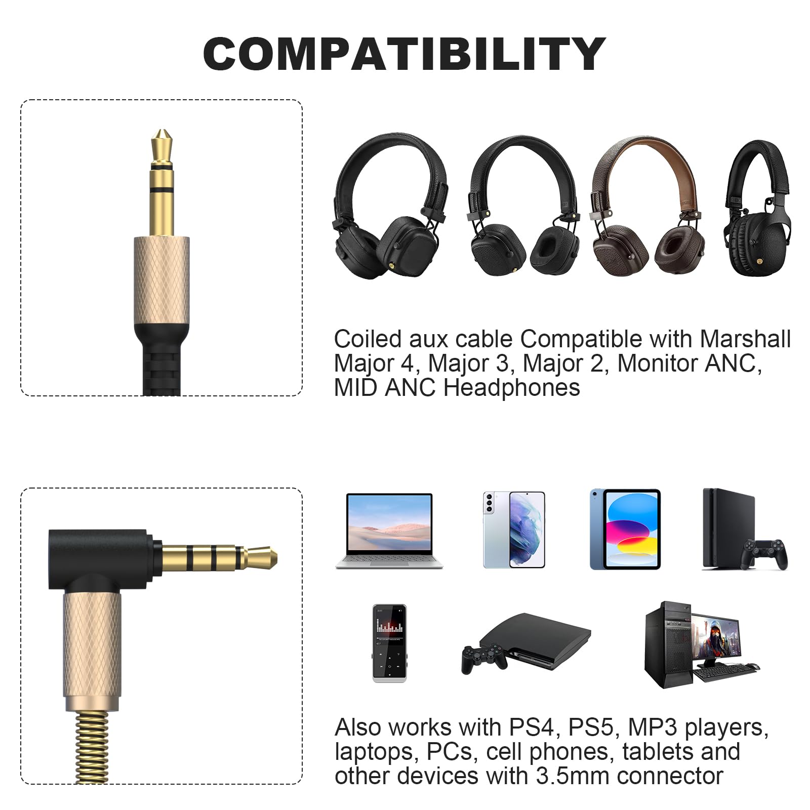 Amazon.com: Gneinour Major 3 Cable with Microphone Compatible with