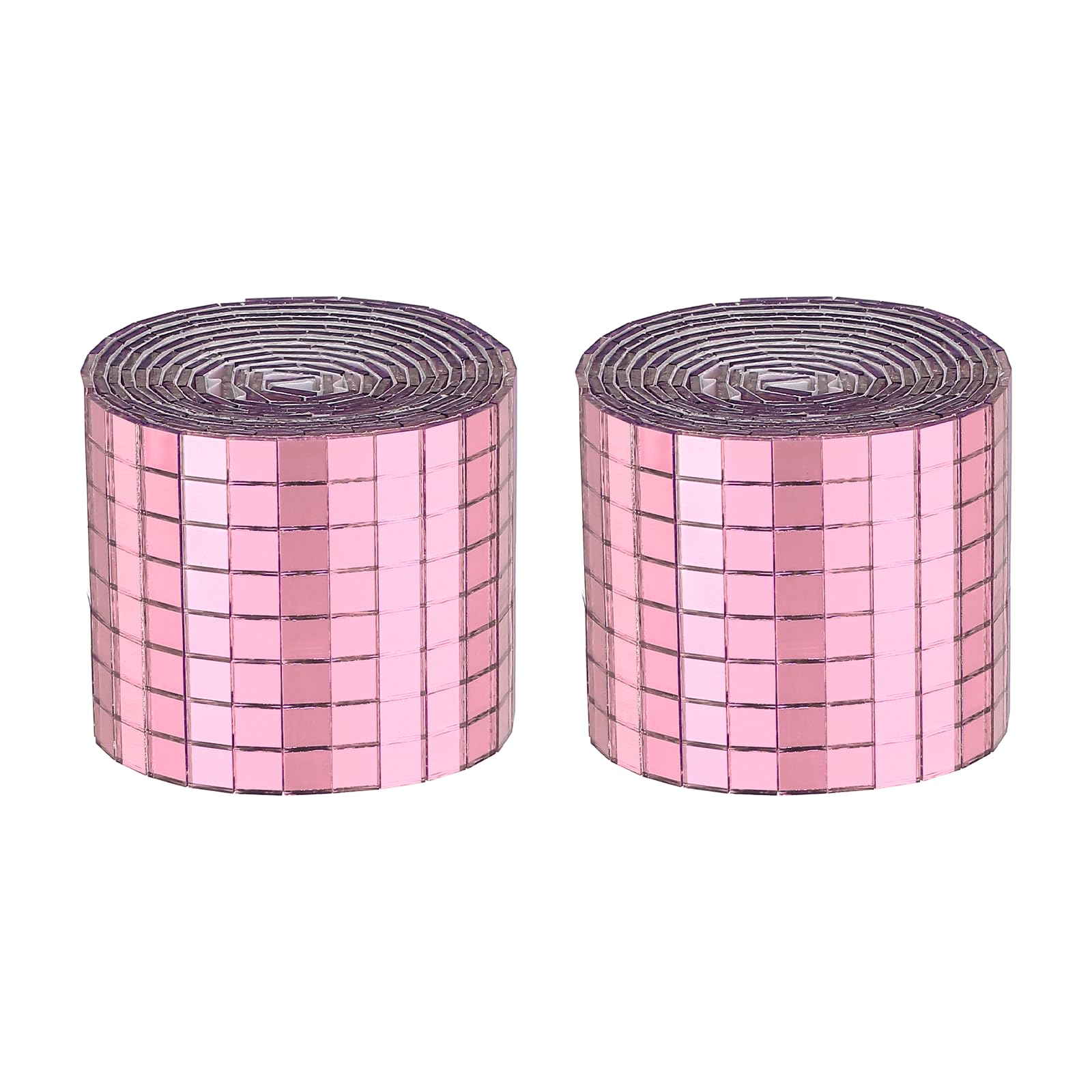 sourcing map 3200 Pcs Mirror Mosaic Tiles 5 x 5 mm Square Glass Self-Adhesive Disco Ball Mirror Tiles Sticker for DIY Craft Decoration Art Collage Card Making, Pink