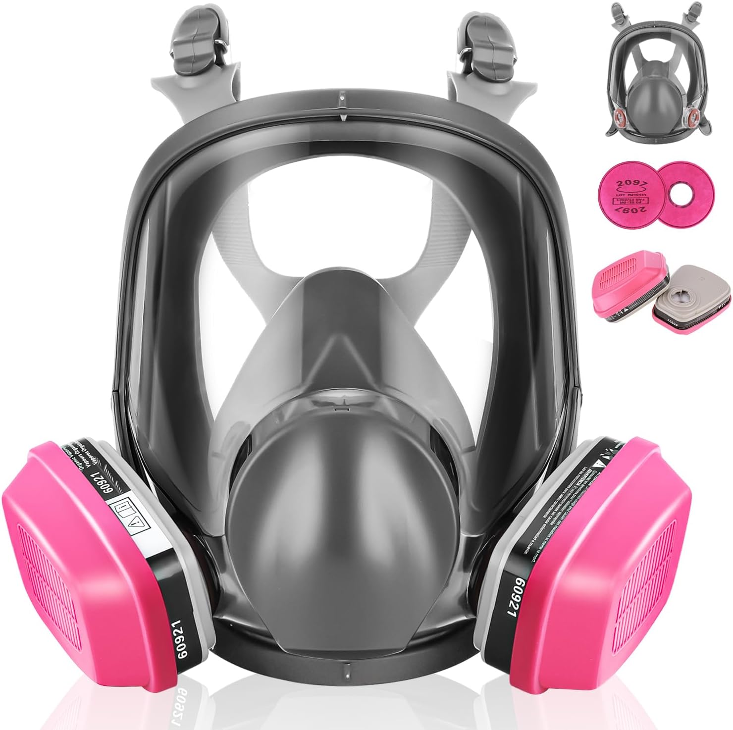 Respirator Mask With Filters, Gas Mask Perfect for Paint, Epoxy Resin, Dust, Woodworking, Organic Vapor, Sanding