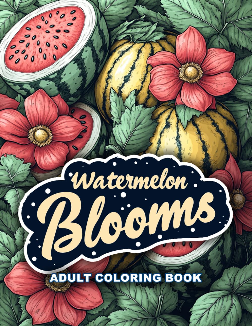 Watermelon Blooms: A Refreshing Adult Coloring Book of Watermelon Gardens, Blossoms, and Summer Harvest Scenes for Relaxation and Creative Joy