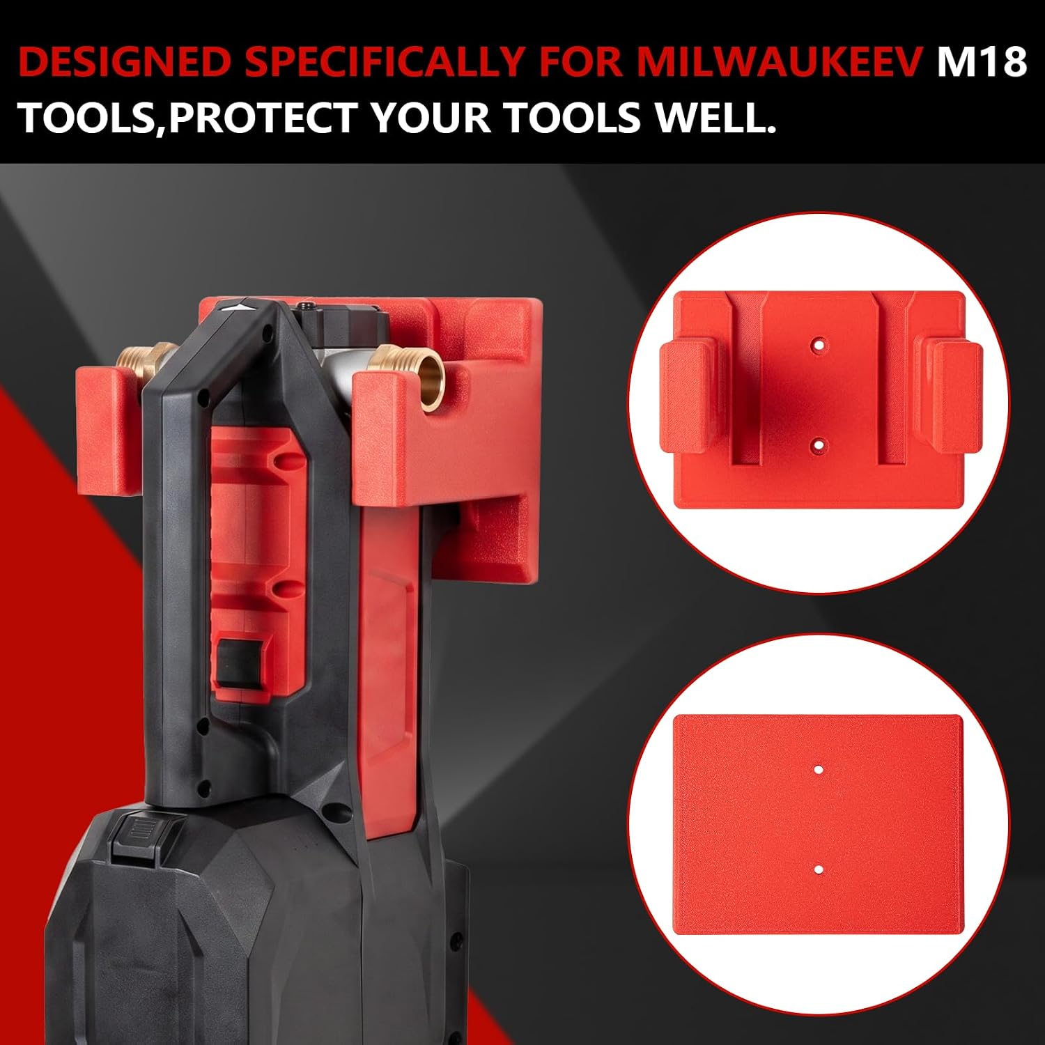 Compatible with Milwaukee M18 Transfer Pump (2771-20) Wall Mount – Simple Tool Organizer for Workshop, Garage, and Work Van Storage (Red)