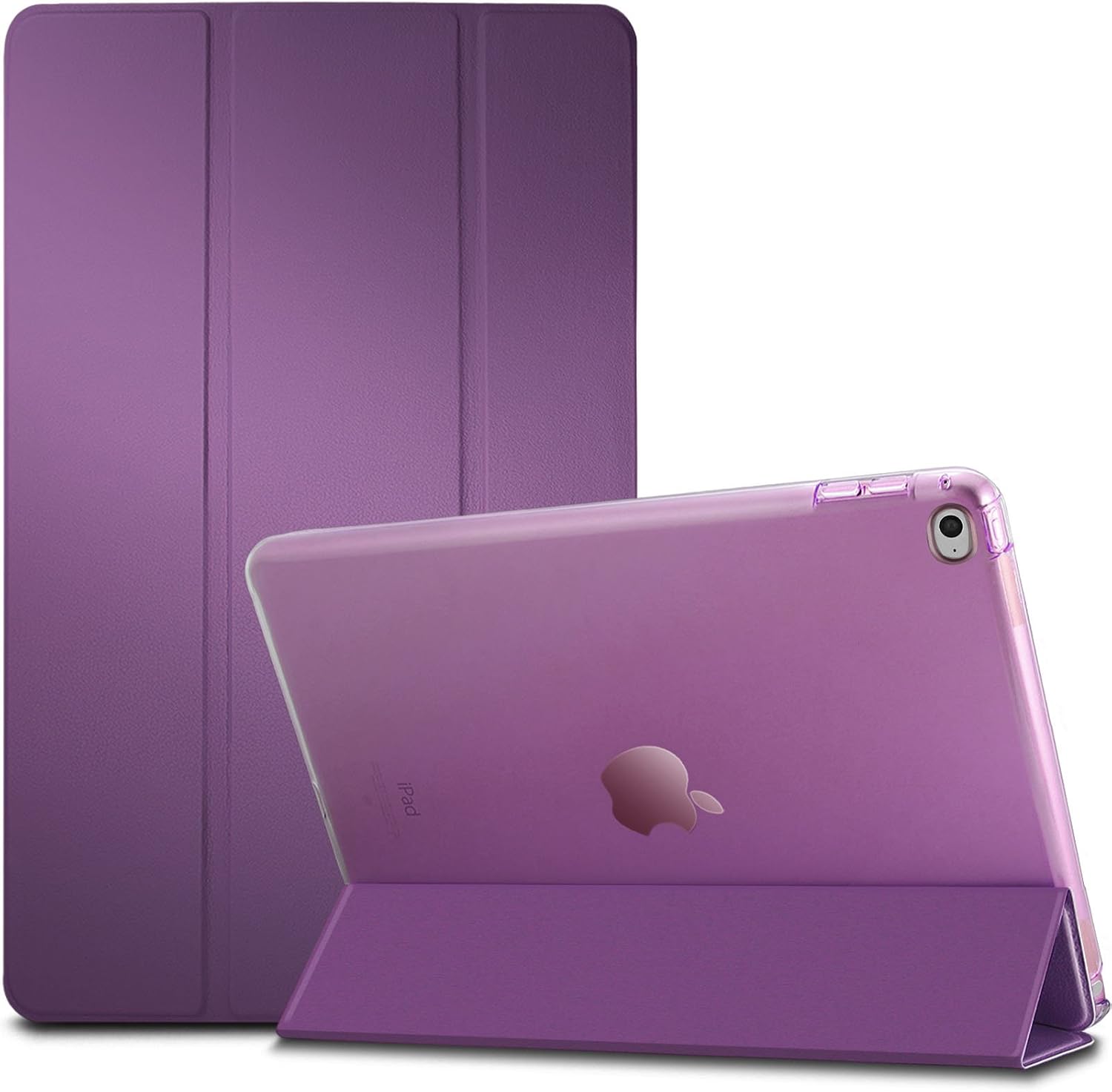 Infiland iPad Air 2 Case - Ultra Slim Smart Shell Stand Cover with Translucent Frosted Back Protector (with Auto Wake / Sleep) for Apple iPad Air 2 (iPad 6) 9.7 Inch Tablet, Purple