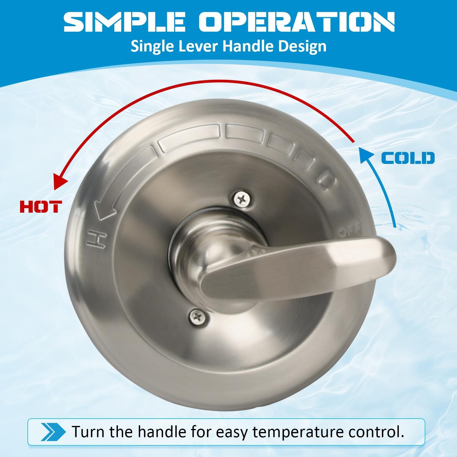 Replacement for Delta Classic 13 Series Single-Function Trim Kit T13010 Shower Handle for Delta R10000 Series Shower Valve Used for Shower Faucet Systems Brushed Nickel (Cartridge included)