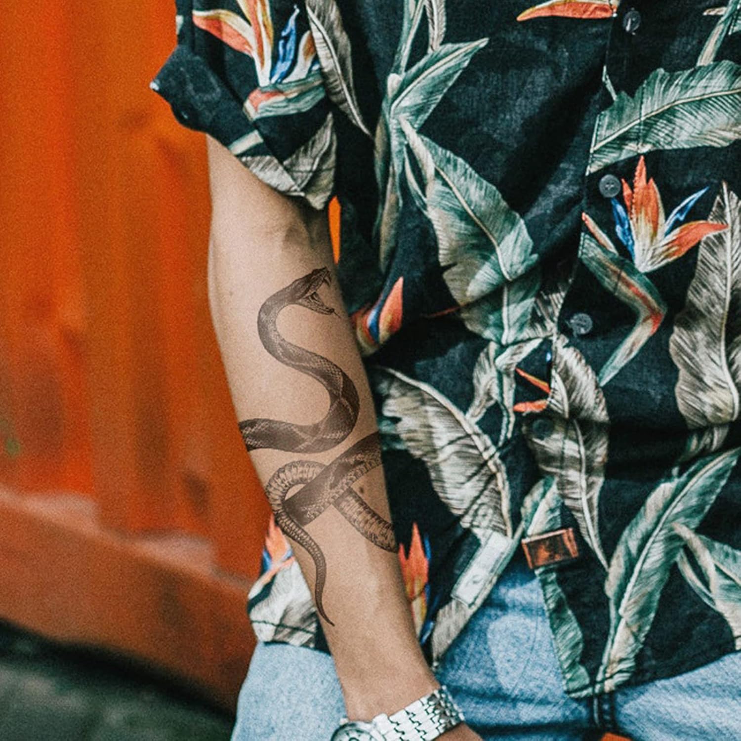 Cool Snake Temporary Tattoo Halloween Sexy Snake Realistic Tattoos for Men Women Waterproof Temporary Tattoos Custom Temporary Tattoos Kit for Arm Hand Leg Wrist for Party image 3
