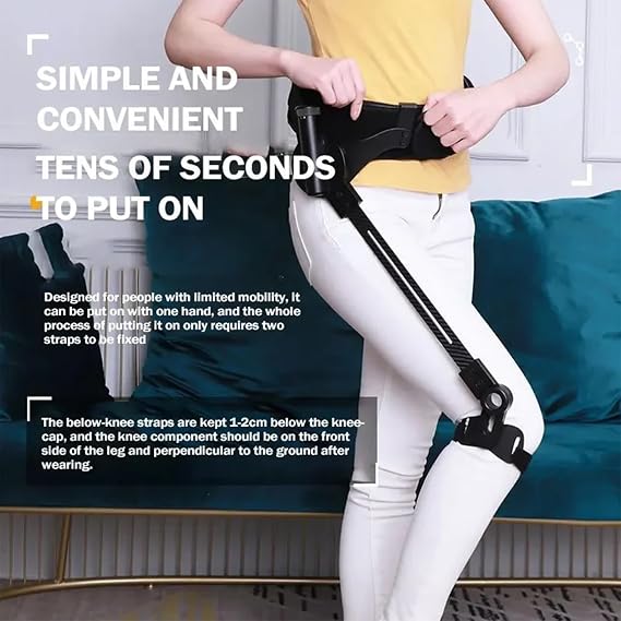 Bionic Body Power Walking Aids Stroke Hemiplegia Walker Lower Limb Rehabilitation Training, Leg Walking Training Walking Aid for Adults Elderly, 3 Levels of Adjustable Strength,Right-S
