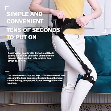 Bionic Body Power Walking Aids Stroke Hemiplegia Walker Lower Limb Rehabilitation Training, Leg Walking Training Walking Aid for Adults Elderly, 3 Levels of Adjustable Strength,Right-S