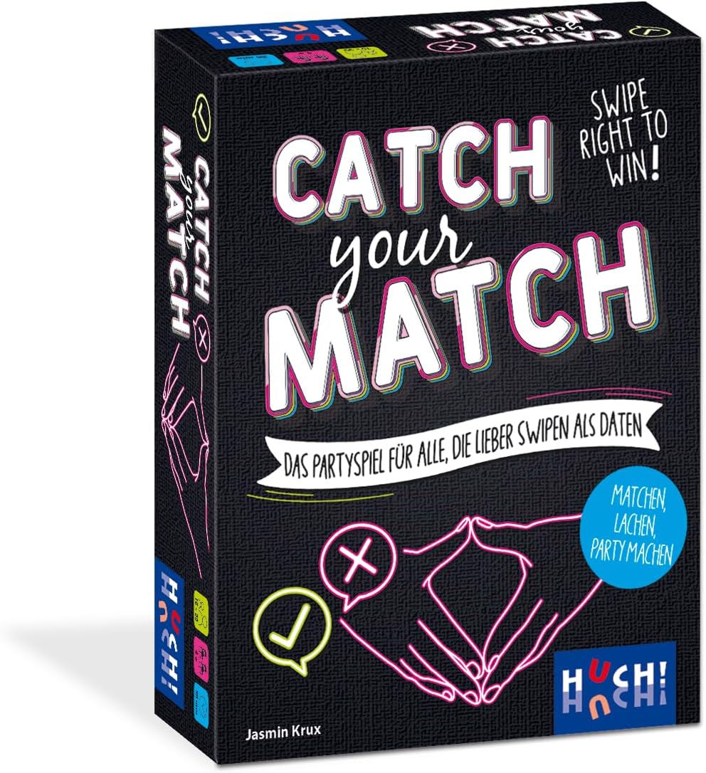 HUCH! Catch Your Match! Party Game with Celebrities & Funny Dating Profiles Funny Combination for Game Nights for 3+ Players from 14 Years