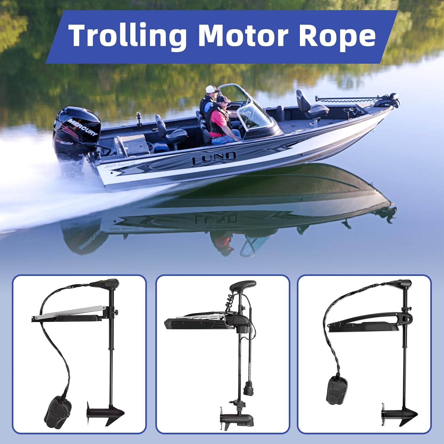 MKA-45 Trolling Motor Rope & Handle Compatible with Minn Kota Trolling Motor Parts, Replacement for Maxxum and Edge Bow-Mount Trolling Motors Rope Handle (1 Pack)